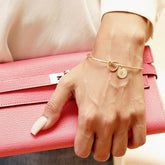 Bree Initial Knot Bangle Bracelet in Rose Gold or Gold